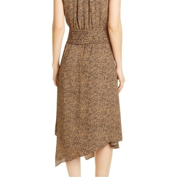 Joie Kehlani Oak Halter Neck Sleeveless Asymmetrical Animal Print Dress Sz6 NWT - Picture 4 of 10